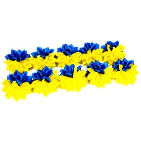 Набор для девочек Бант желто-синий на резинке 0108-369, 10 шт