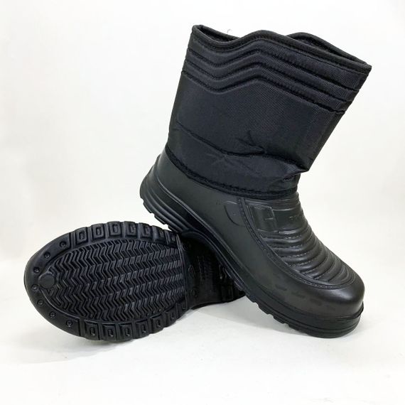 Чоботи чоловічі чорні утеплені 42р 26см Гумові чоботи короткі рибальські | Зображення 3