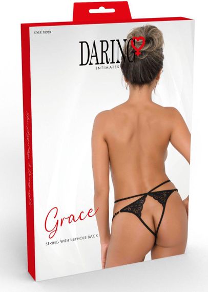 Трусики мереживні з інтимним вирізом S/M Grace Daring Intimates, чорні Sex Aura | Зображення 5