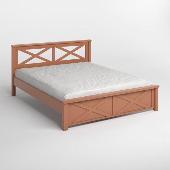 Двоспальне дерев&#039;яне ліжко Mebigrand Прованс Н Коричневий (RAL8025) 140х200 см (MBG-3091) | Зображення 1