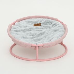 Складаний лежак для домашніх тварин MISOKO Pet bed round plush, 45x45x22 cm, pink