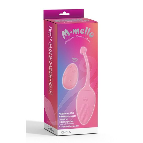 Віброяйце рельєфне з дистанційним пультом Chisa M-Mello Sweety Teaser, рожеве Sex Aura | Зображення 4