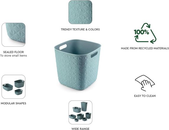 Корзина для хранения пластиковая Curver (Курвер) Softex Cube 15 л (00573) Синий | Зображення 4