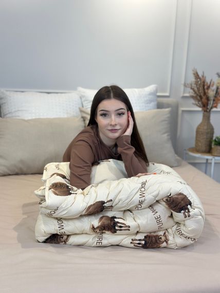 Ковдра євро з овечої вовни Arda Pure wool 21435 195х215 см бежева | Зображення 5