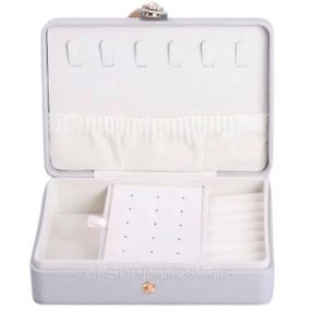 Скринька для прикрас з еко шкіри 16×11×4.7 см органайзер для ювелірних виробів HP-5-30G