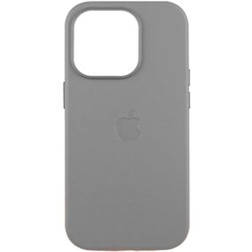 Кожаный чехол Leather Case (AAA) with MagSafe and Animation для Apple iPhone 16 Pro Max (6.9") Light Gray