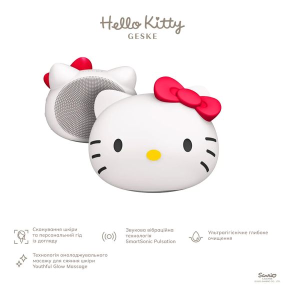 Ультразвукова щітка для обличчя GESKE Sonic Facial Brush 4в1 by Hello Kitty | Зображення 1