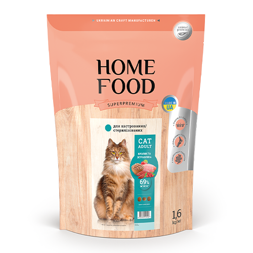 Корм Home Food «Кролик и клюква» сухой для стерилизованных котов 1.6 кг