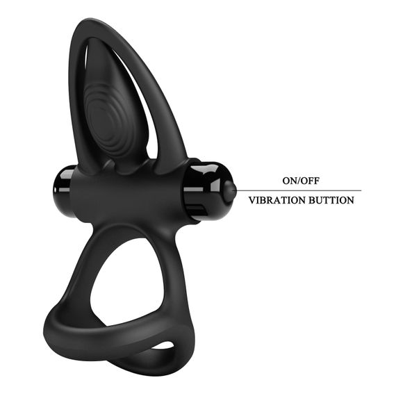 Ерекційне кільце - Pretty Love Vibration Cock Ring Black | Зображення 6