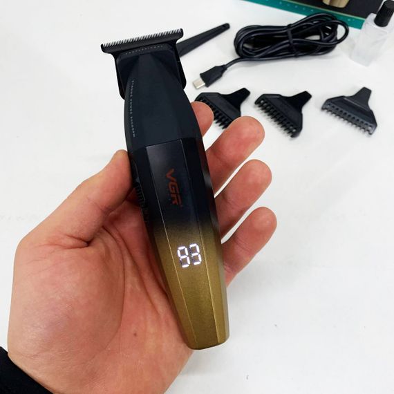 Машинка для стрижки волосся VGR V-906 тример для окантовки та стрижки бороди. Колір: жовтий | Зображення 1