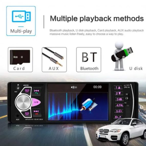 Автомобільна Bluetooth магнітола PI 4023 BT з пультом на кермо та великим екраном | Зображення 8