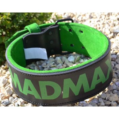 Атлетический пояс MadMax MFB-302 Quick Release Belt шкіряний Black/Green L (MFB-302_L) | Зображення 7