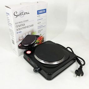 Плита электрическая Suntera SP-1920, электроплита для дачи, электроплита 1000 w. Цвет: черный