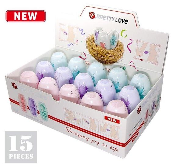 Набір з 15 шт мастурбаторів Pretty Love - Double Sided EGG, BI-014832H Sex Aura