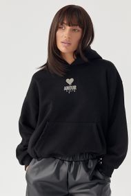 Утеплене худі з капюшоном - чорний цвет, L (є розміри)