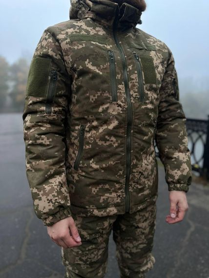 Куртка зимова тактична на стьобаній підкладці Світлий піксель 58