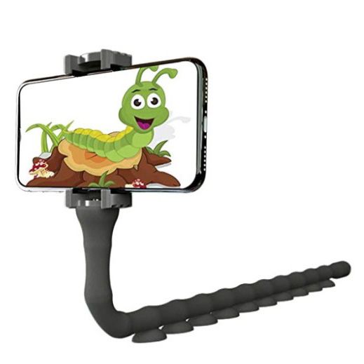 Гибкий держатель для телефона с присосками универсальный Cute Worm Lazy Holder. Цвет: черный IL-80 | Зображення 3