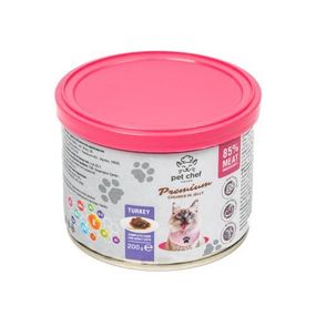 Корм влажный для взрослых котов Pet Chef, кусочки в желе с индейкой 200 г