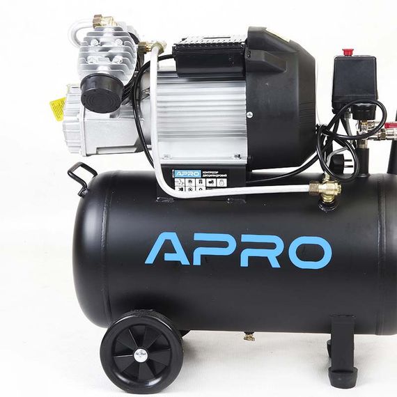 Компресор двоциліндровий 2.2 кВт 416 л/хв 8бар 50 л (2 крани) APRO 8501781 | Зображення 2