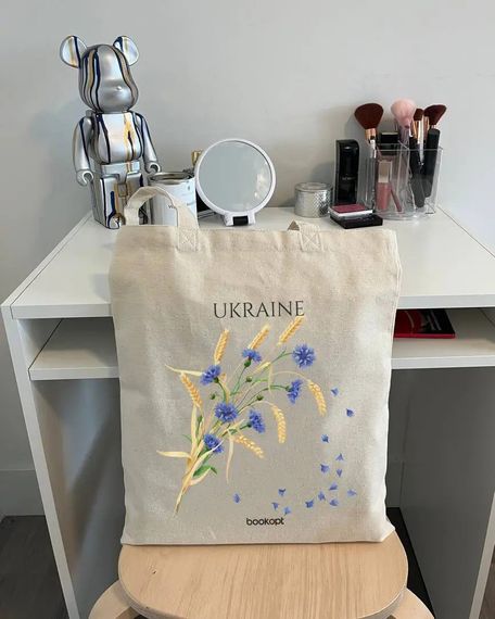 Экошопер Букопт BK4020 Ukraine (Васильки и колосья) бежевый | Зображення 3