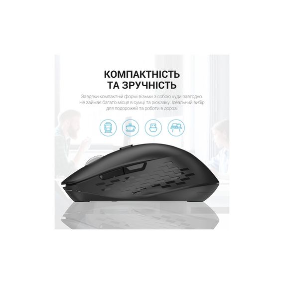 Мишка OfficePro M230B Silent Click Wireless/Bluetooth Black (M230B) | Зображення 9