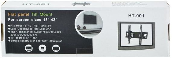 Кронштейн для телевізора HT001 15"-42" • Настінне кріплення для ТВ навантаженням до 40 кг | Зображення 2