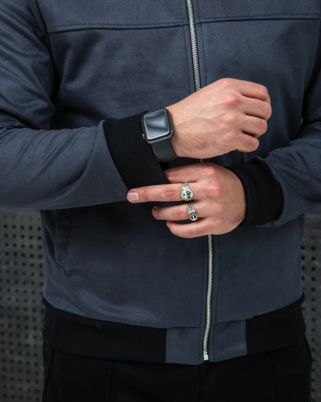 Бомбер замшевый графит S L | Зображення 4