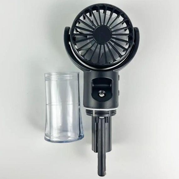 Ручной вентилятор с распылителем воды и USB, Черный / Аккумуляторный мини вентилятор | Зображення 9