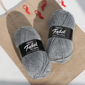 Шкарпеткова пряжа Drops Fabel - Uni print, 115 light grey