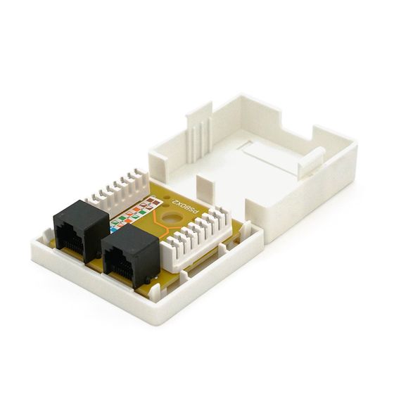 Розетка RITAR UTP 8P8C RJ45 2 порт Cat-6, накладна біла | Зображення 2