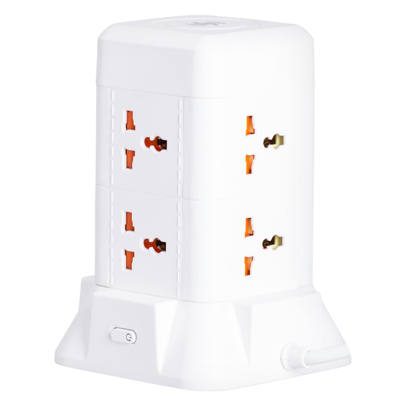 Мережевий фільтр подовжувач 2.8 м з лампою на 6 універсальних розеток з 2 USB, 1 Type-C, бездротова зарядка HP-5-1 | Зображення 4