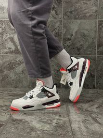 Кросівки Nike Air Jordan 4 Retro (white gray orange)