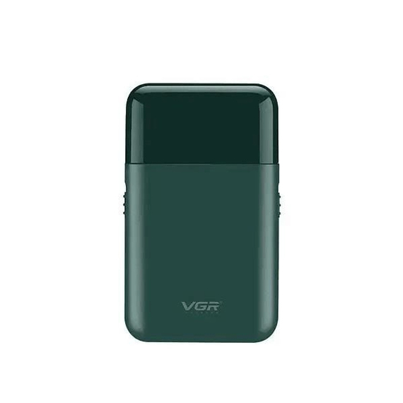 Аккумуляторная мини‑электробритва для мужчин VGR V‑390 Green • Профессиональный шейвер с триммером для сухого и влажного бритья | Зображення 1