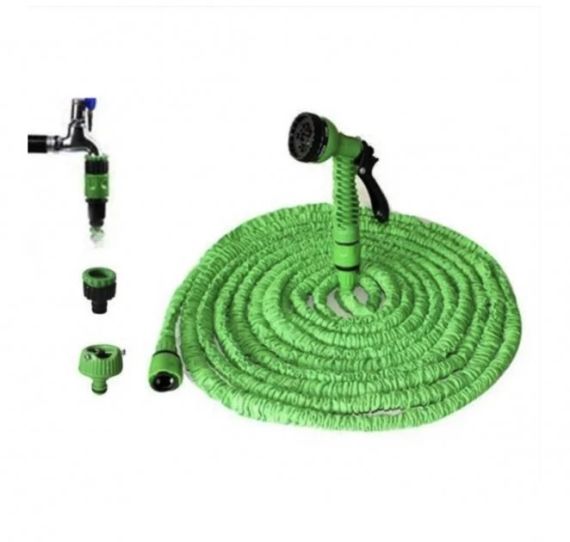 Шланг для поливу GRUNHELM Magic Hose 3/4 (5-15 м, 2 насадки, адаптер, пістолет 7 ф-цій) | Зображення 2