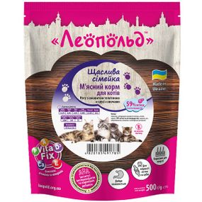 ЛЕОПОЛЬД Рагу з соковитою  телятиною в соусі з овочами для котів, пауч 500 г (12шт/уп)