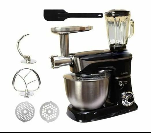 Кухонный комбайн 3 в 1 Rainberg RB-8080 Тестомес / Мясорубка / Блендер/ Планетарный миксер 4200В | Зображення 1