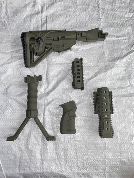 Комплект обвеса для тюнинга АК-47/74, включающий приклад, обвес и сет, совместимый с АК и АКМ