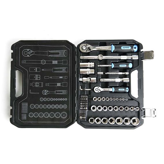 Набор насадок CrV ¼, ½ ( 90Т) (73 шт) APRO | Зображення 1