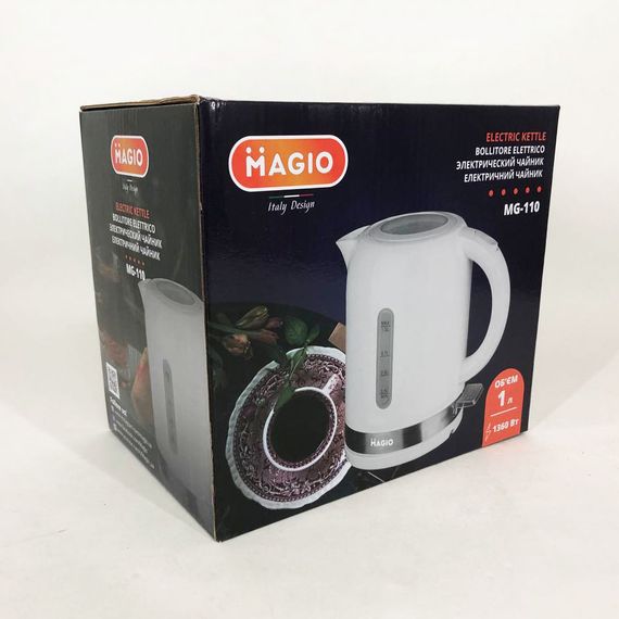 Бездротовий електричний чайник Magio MG-110 1 л 1360 Вт, Стильний електричний чайник LG-72 | Зображення 8