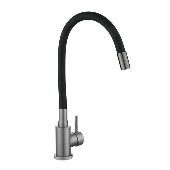 Змішувач для кухні Lidz Aria 015F3 (k35) з гнучким виливом LDARI015F3BGRP49564 Graphite/Black | Зображення 3