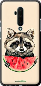 Чохол на OnePlus 7T Pro Єнотик з кавуном "4605b-1810-2448"