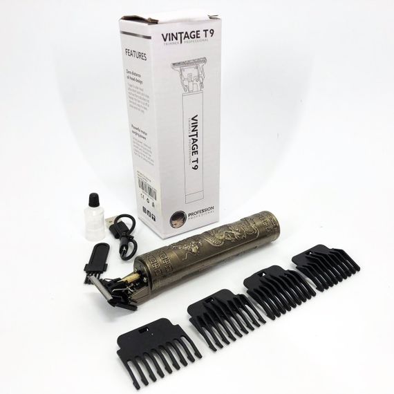 Машинка для стрижки волосся Vintage T9-1 BRONZE 4 насадки | Зображення 6