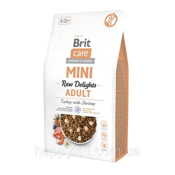 Беззерновий корм Brit Care Mini Raw Delights Turkey & Shrimp для собак малих порід, індичка та креветка, 2 кг
