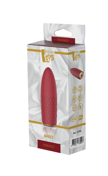 Компактний вібромасажер з рельєфною поверхнею Dream Toys Marly, бордовий, 11 х 4 см Sex Aura | Зображення 5