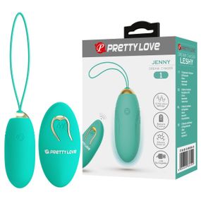 Виброяйцо Pretty Love JENNY с пультом, 12 режимов, бирюзовое, 7 х 2.8 см sexstyle