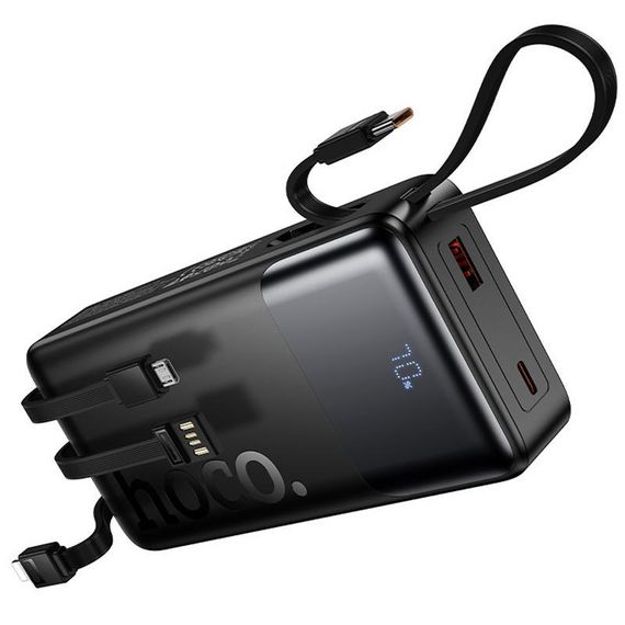 Портативное ЗУ Power Bank Hoco J156A Founder 22.5W+PD20W with 4 cables 20000 mAh Black | Зображення 5