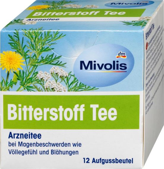 Чай Mivolis Bitterstoff Tee – натуральний трав’яний чай для підтримки травлення, 12 пакетиків