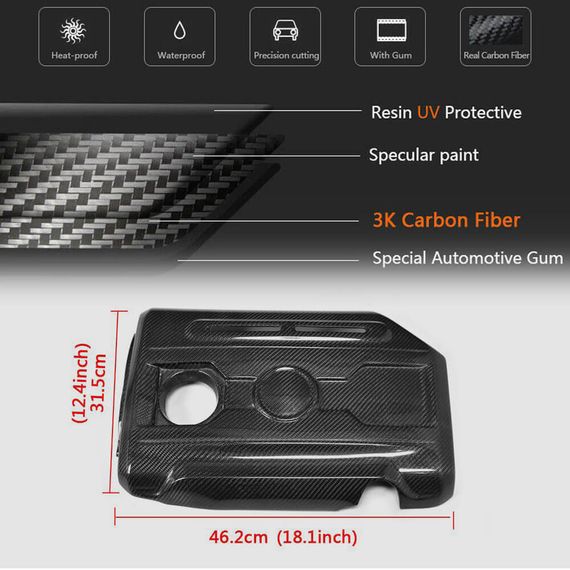 Кришка двигуна (для GTI HB 2010-2013, Карбон) для Volkswagen Golf 6 рр | Зображення 4