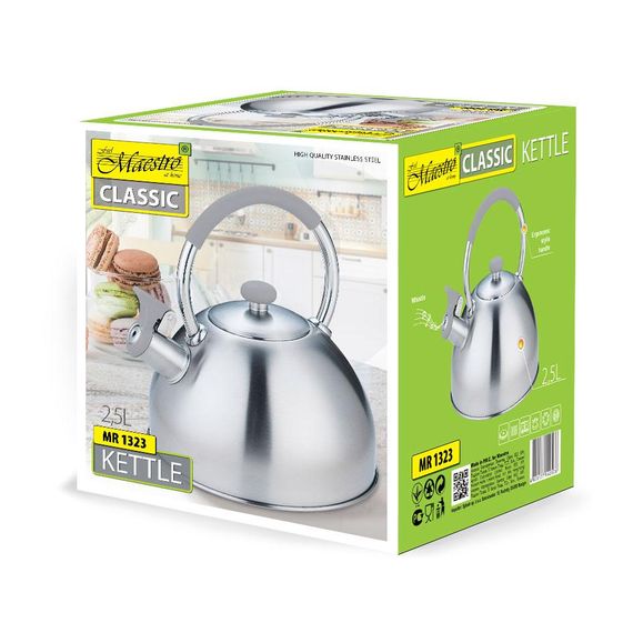 Чайник 2.5 л Maestro MR‑1323 з нержавіючої сталі зі свистком для всіх типів плит | Зображення 3