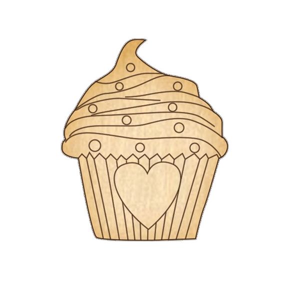 Заготовка броши для раскрашивания "Кекс с любовью" FDZB-052